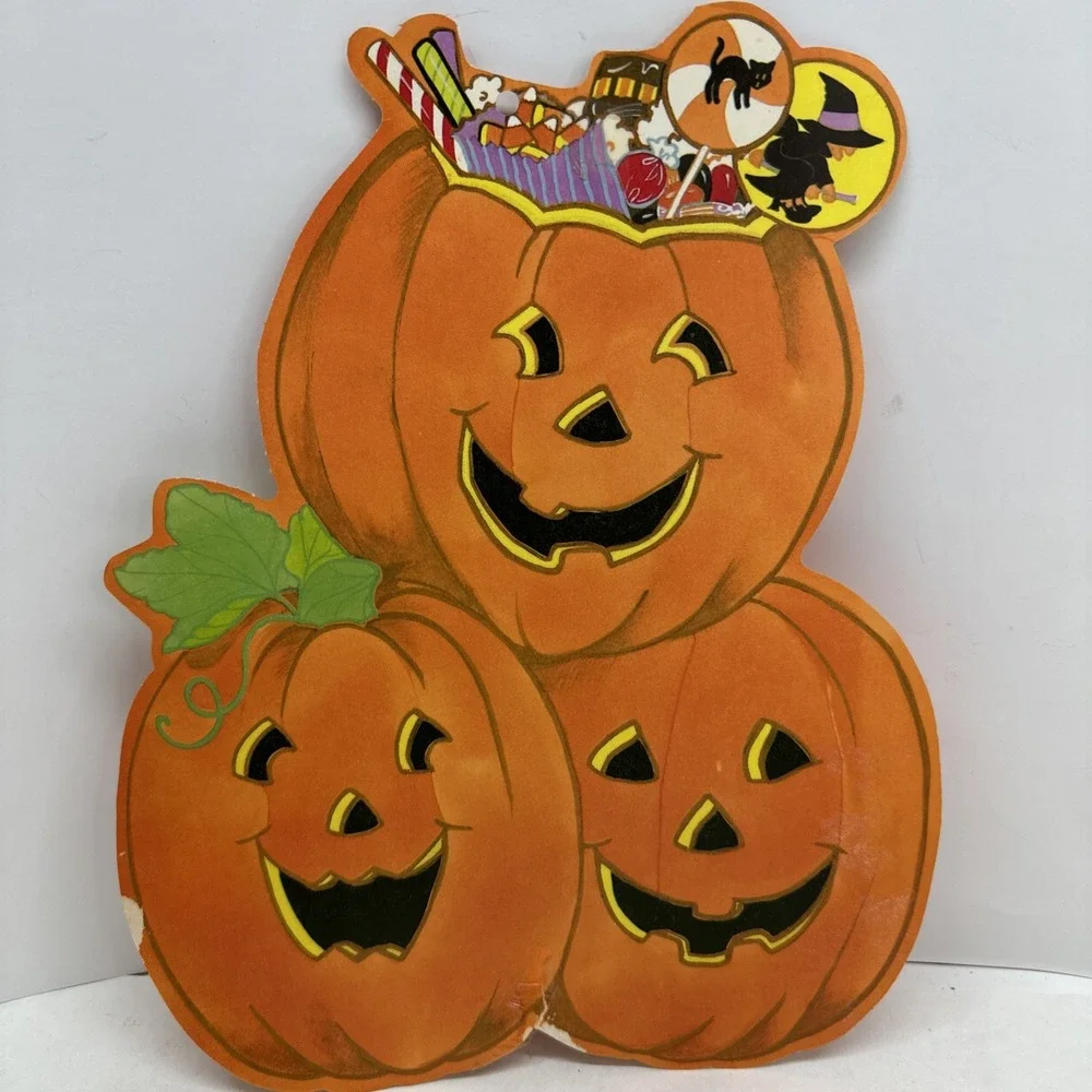 Vintage Halloween Die Cut Cardboard Wall Window Decorations Beistle Eureka Lot 9